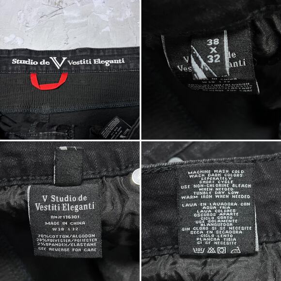 Studio de Vestiti Eleganti Moto Jeans SIZE 38 x 32 Black Denim RUNS SMALL - Picture 4 of 15